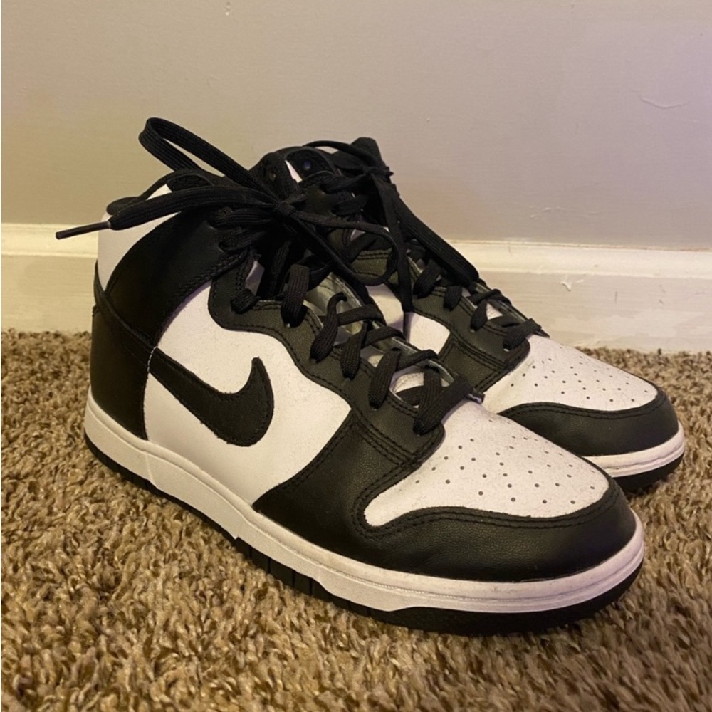 Nike Panda Dunks High Women size 10 Black White Sneakers